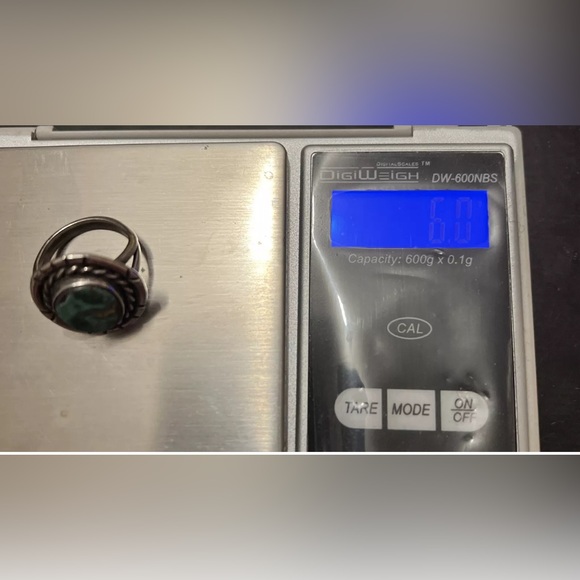 Vintage Navajo  Sterling Silver 925 ~Turquoise ~Rope Twist Ring   Sz 9 6.0 G - Picture 5 of 6